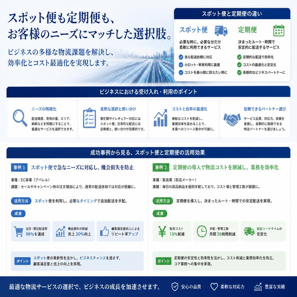 スポット便と定期便の賢い使い方