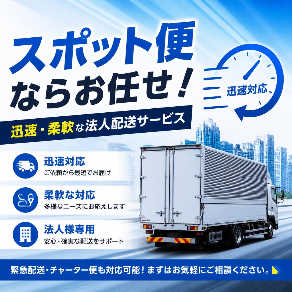 スポット便ならお任せ！迅速・柔軟な法人配送サービス