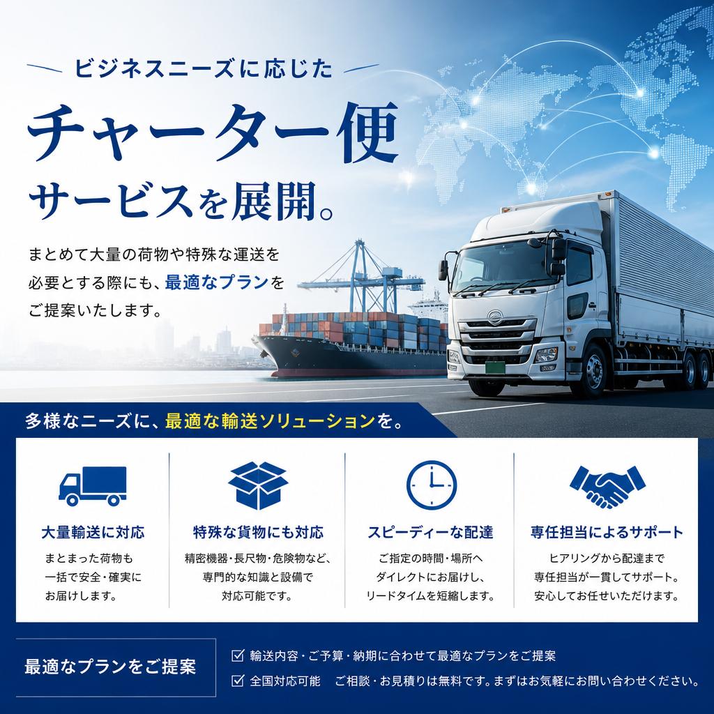 チャーター便の柔軟な対応