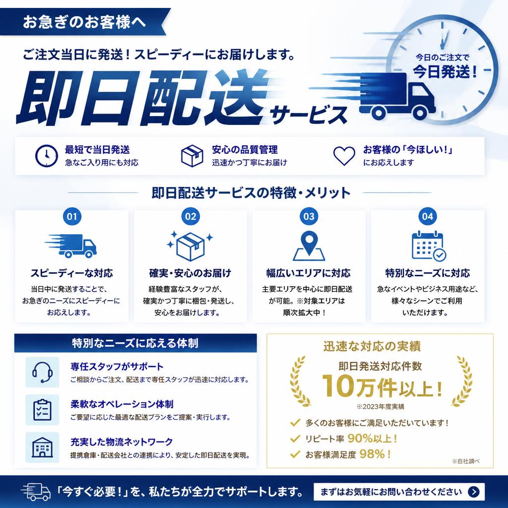 即日配送の魅力