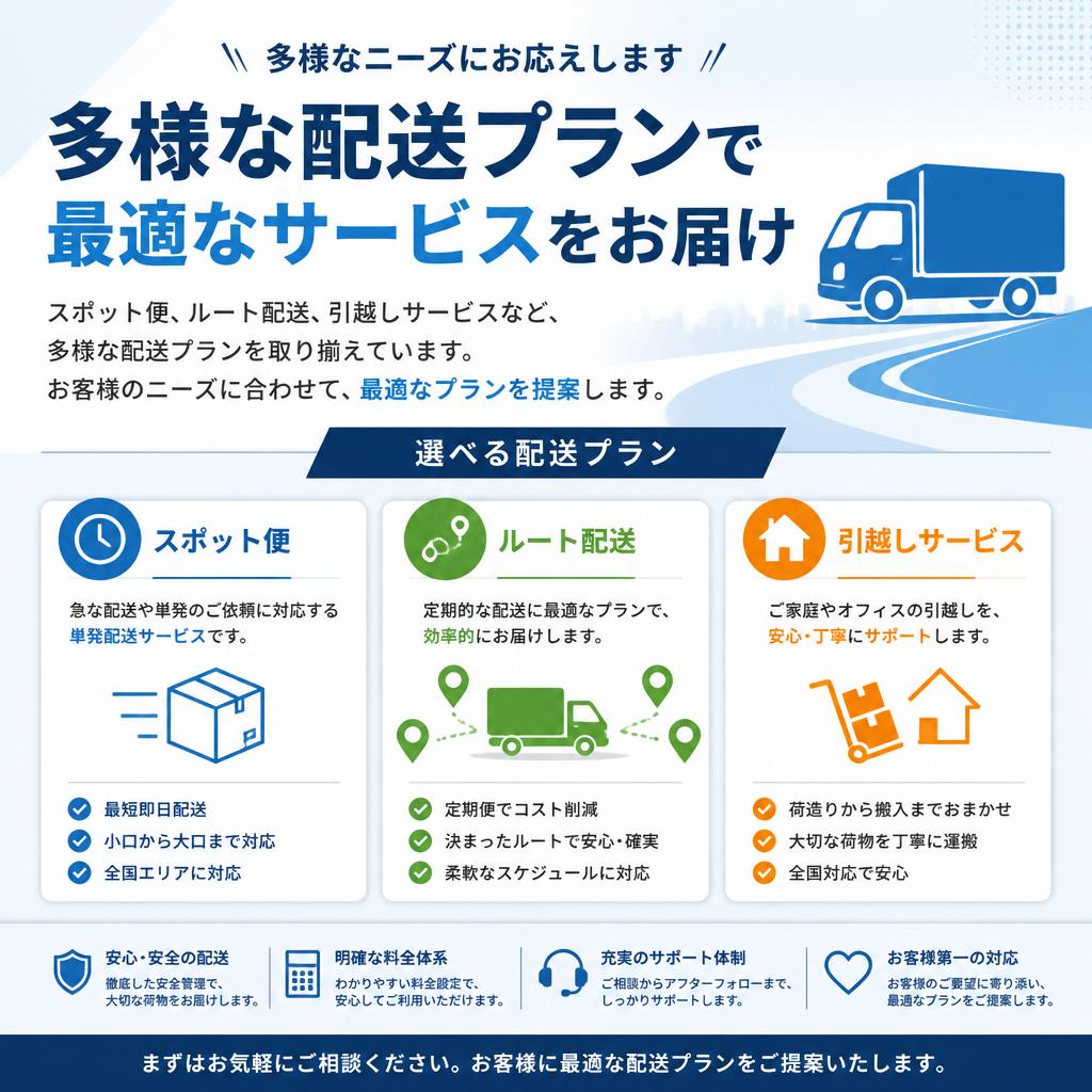 多様な配送プランをご用意