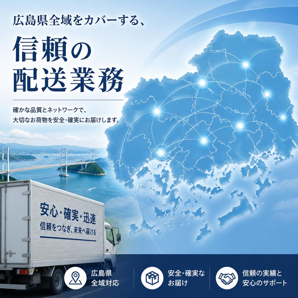 広島県全域をカバーする、信頼の配送業務