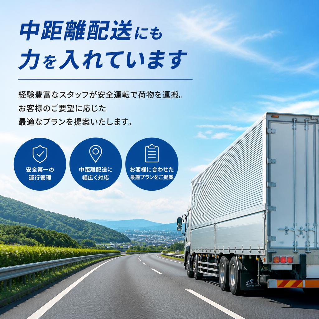 中距離配送での信頼の実績