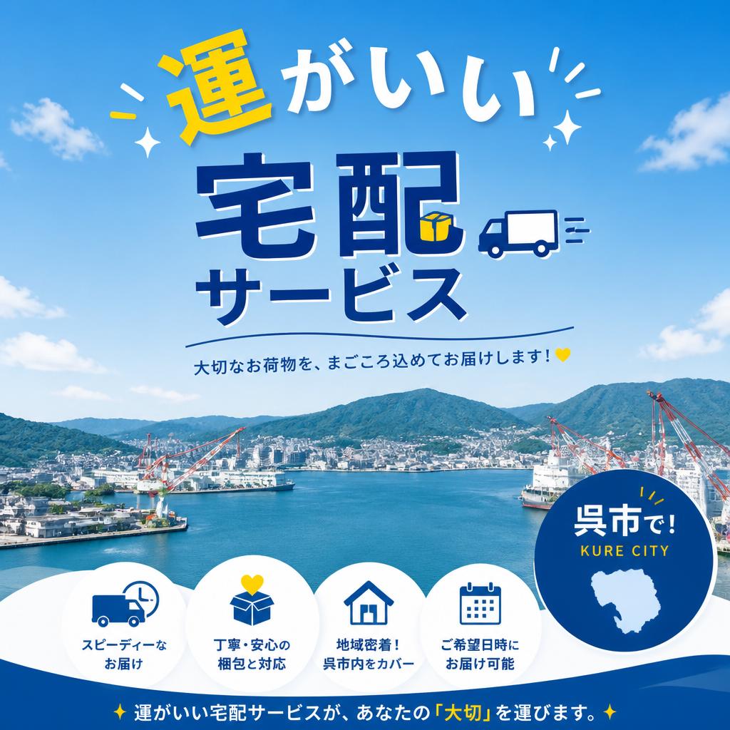運がいい宅配サービス、呉市で！