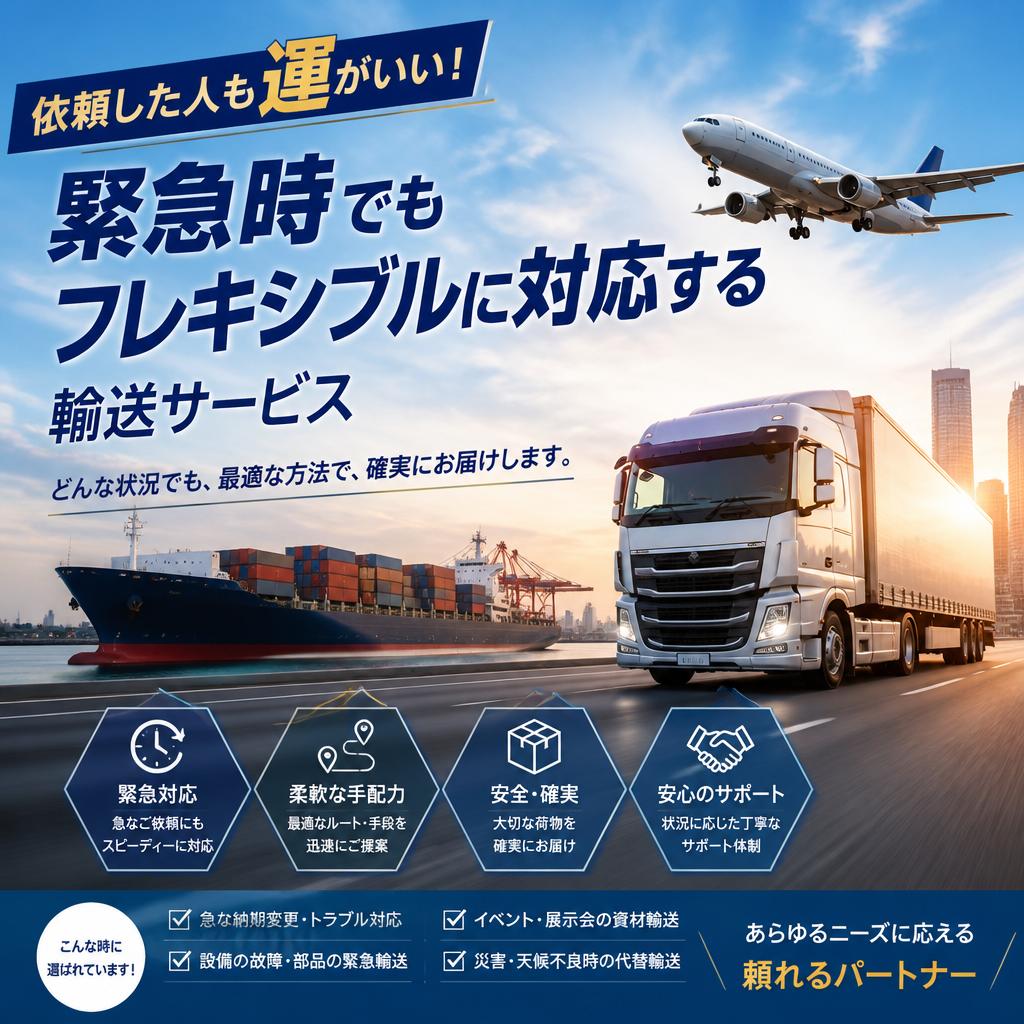 依頼した人も運がいい！緊急時でもフレキシブルに対応する輸送サービス