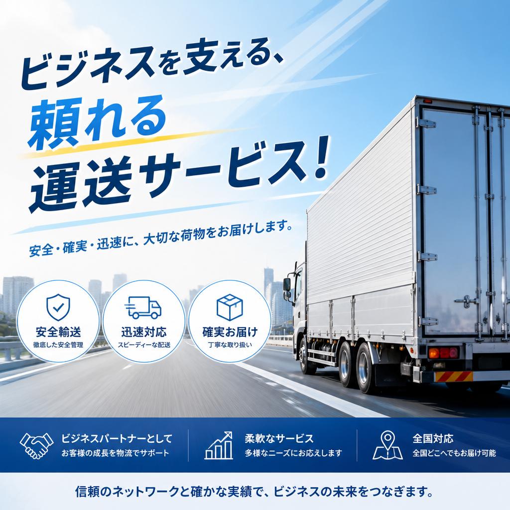 ビジネスを支える、頼れる運送サービス！