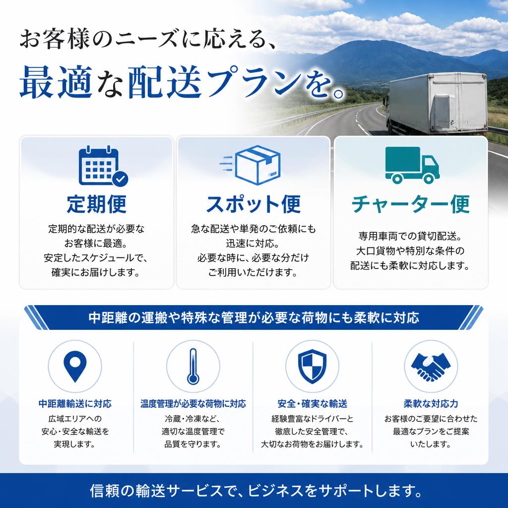 多彩な配送プラン
