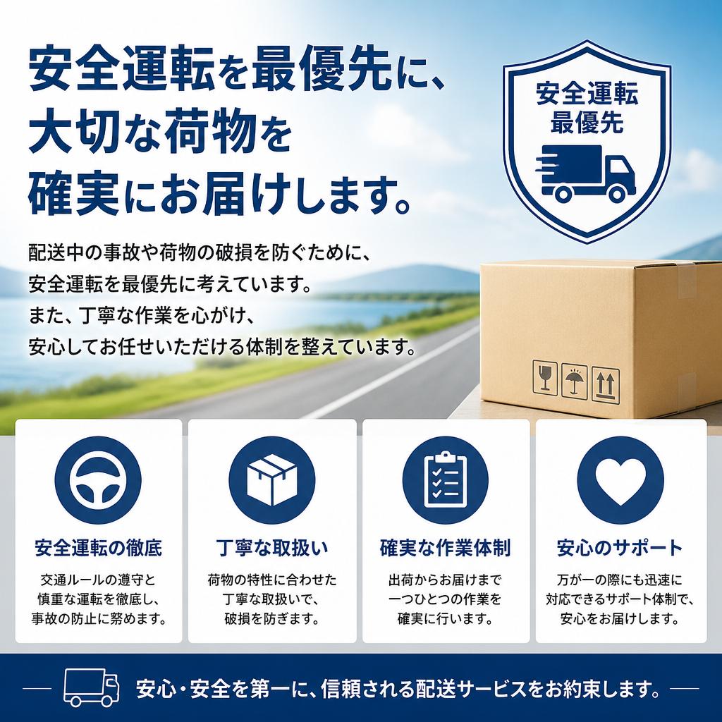 安全運転と丁寧な作業の徹底