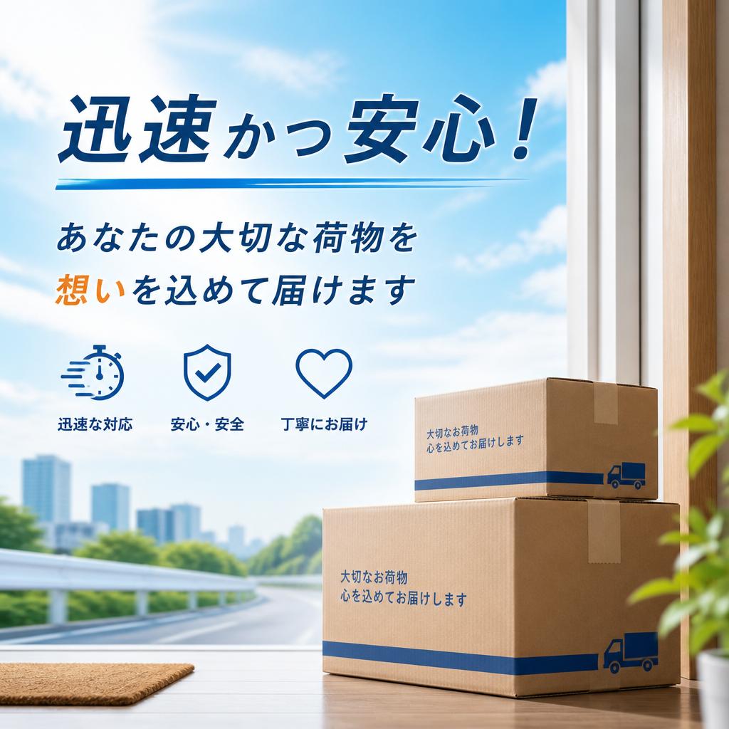 迅速かつ安心！あなたの大切な荷物を想いを込めて届けます