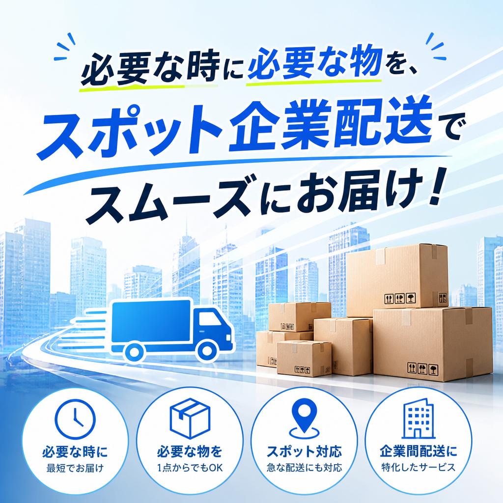 必要な時に必要な物を、スポット企業配送でスムーズにお届け！