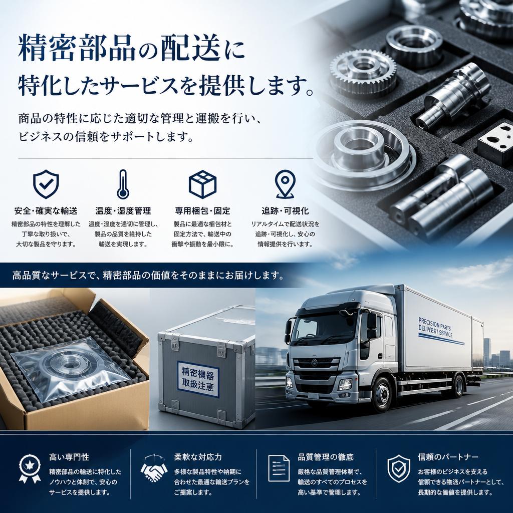 精密な部品配送で業務を強力にバックアップ