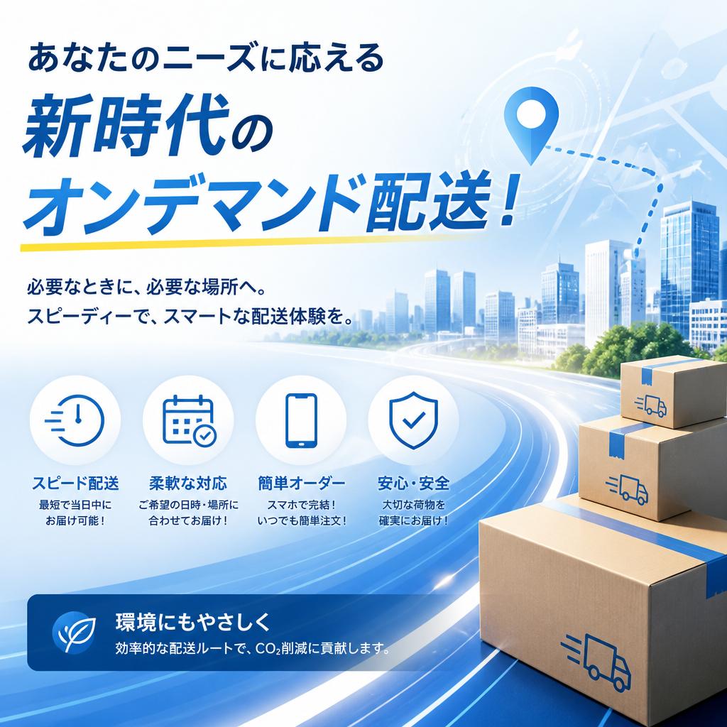 あなたのニーズに応える新時代のオンデマンド配送！