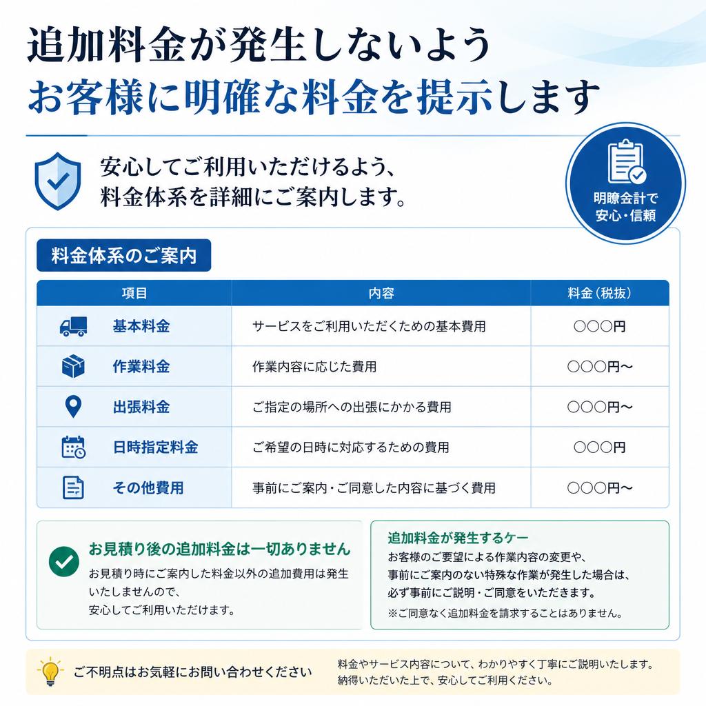 透明性のある料金設定