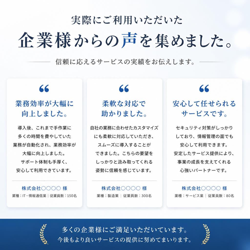 お客様の声 - どこよりも安心の配送体験