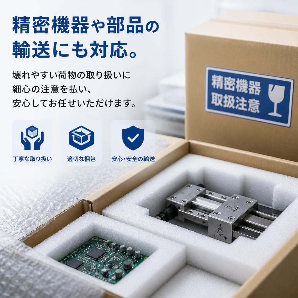 精密部品輸送の安心感