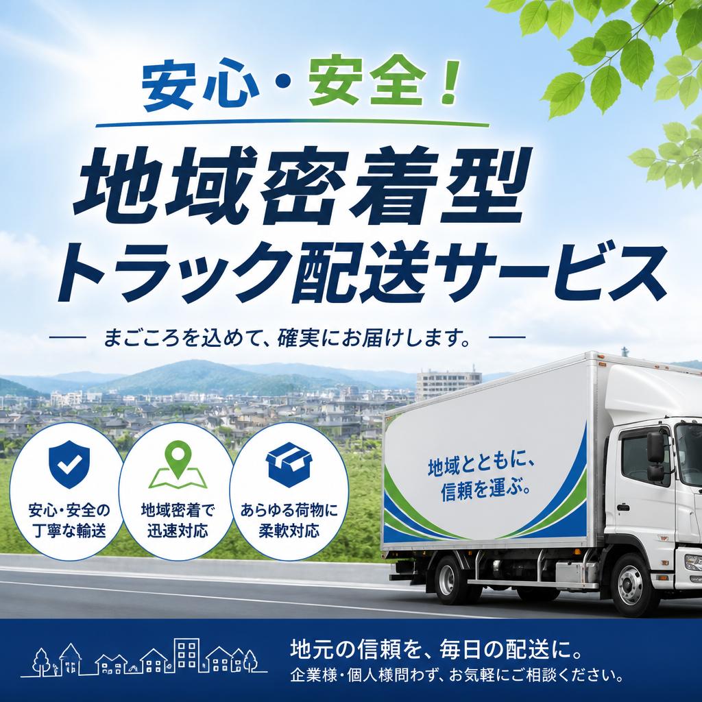 安心・安全！地域密着型トラック配送サービス