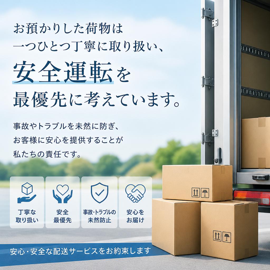 安全運転と丁寧な作業で信頼を構築
