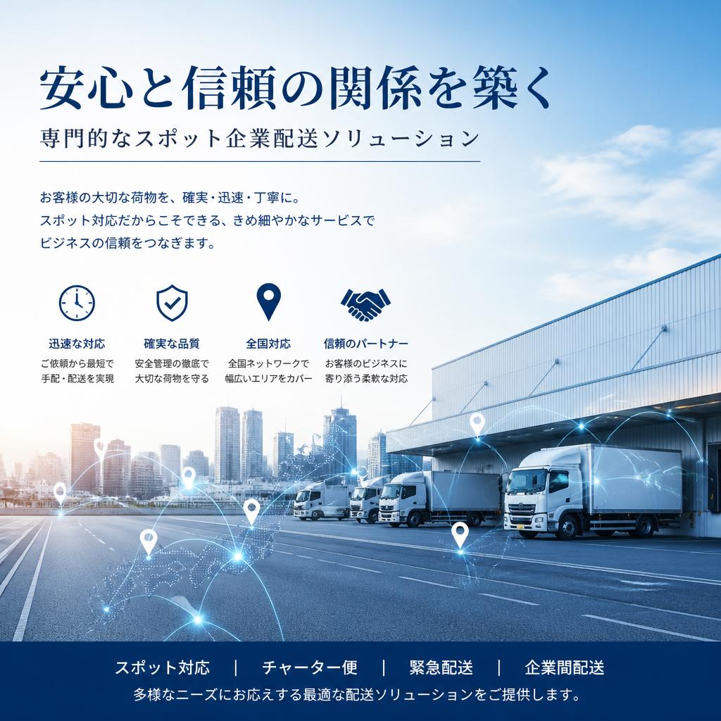 安心と信頼の関係を築く専門的なスポット企業配送ソリューション