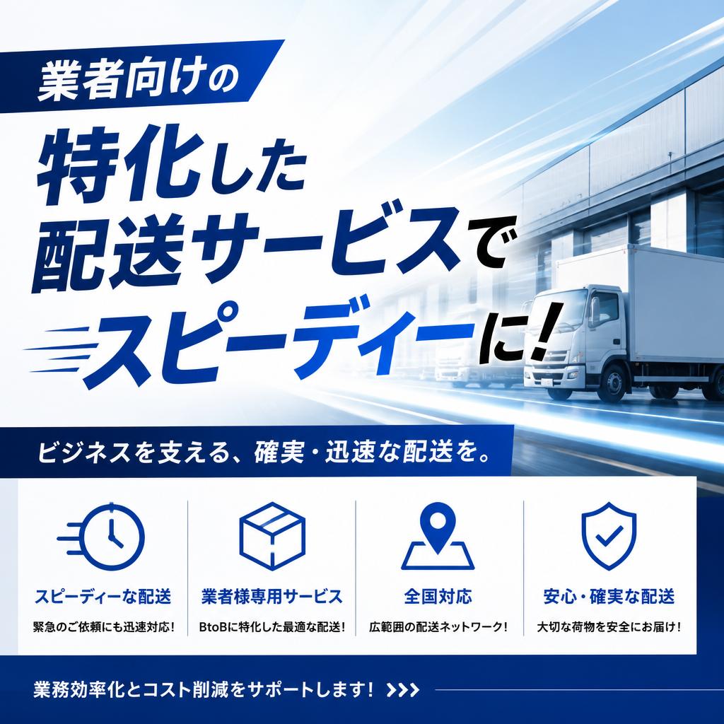 業者向けの特化した配送サービスでスピーディーに！