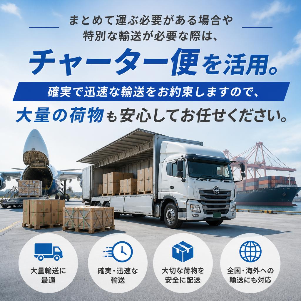 チャーター便 – 大量輸送もお任せ
