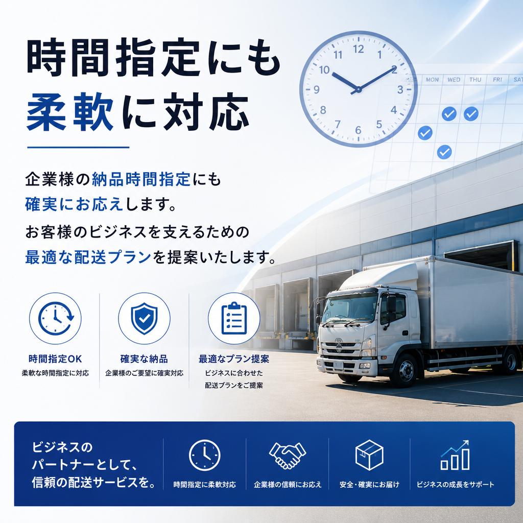 時間指定もお任せ!フレキシブルな対応