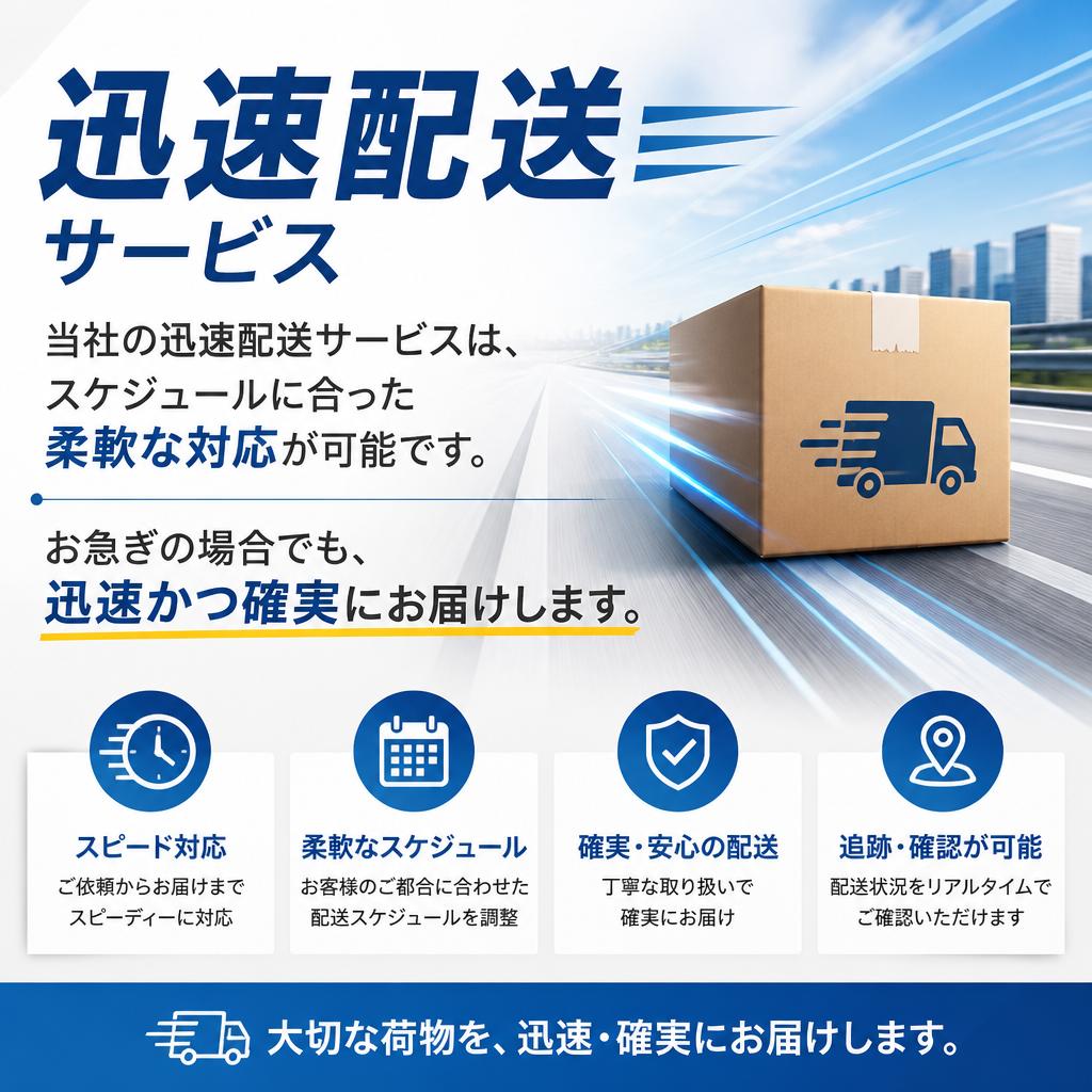 迅速配送で時間を有効活用