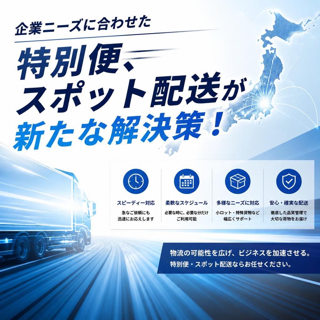 企業ニーズに合わせた特別便、スポット配送が新たな解決策！