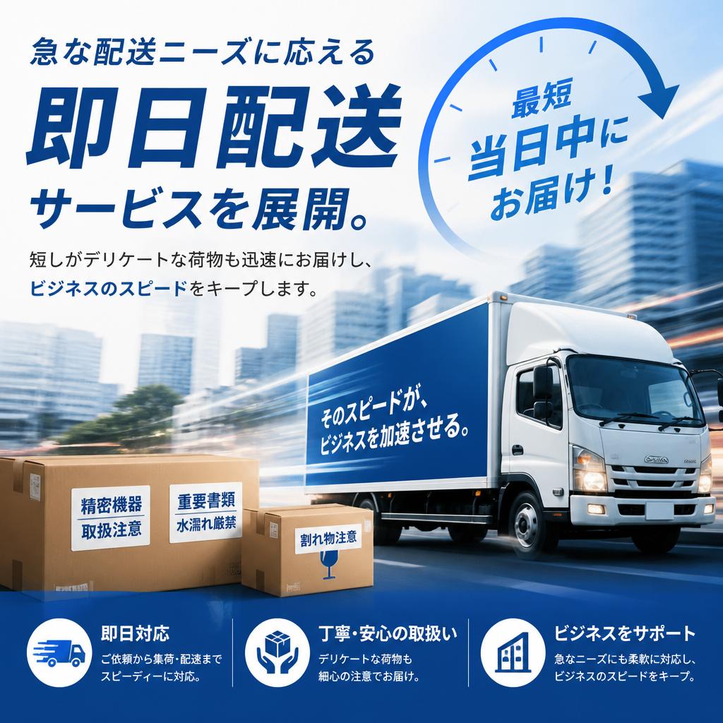 都心の物流を支える即日配送