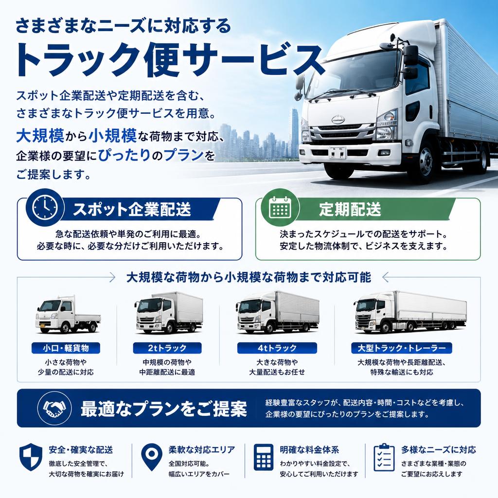 柔軟なトラック便のご提案
