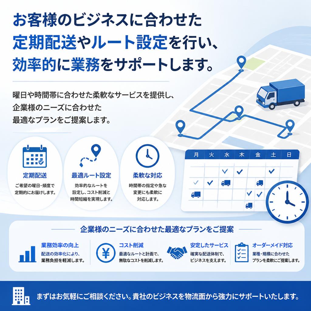 定期配送・ルート設定で業務をサポート