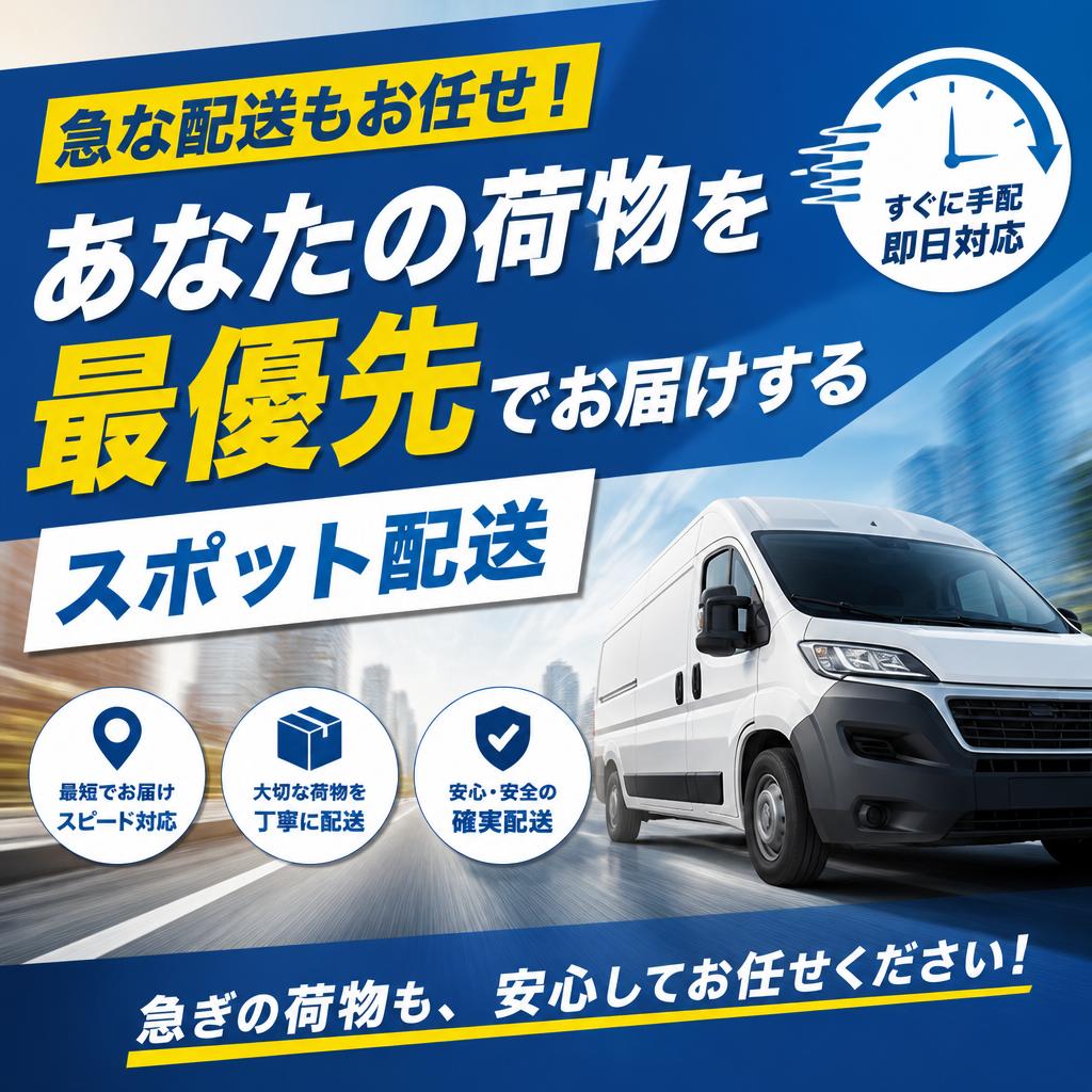急な配送もお任せ！あなたの荷物を最優先でお届けするスポット配送