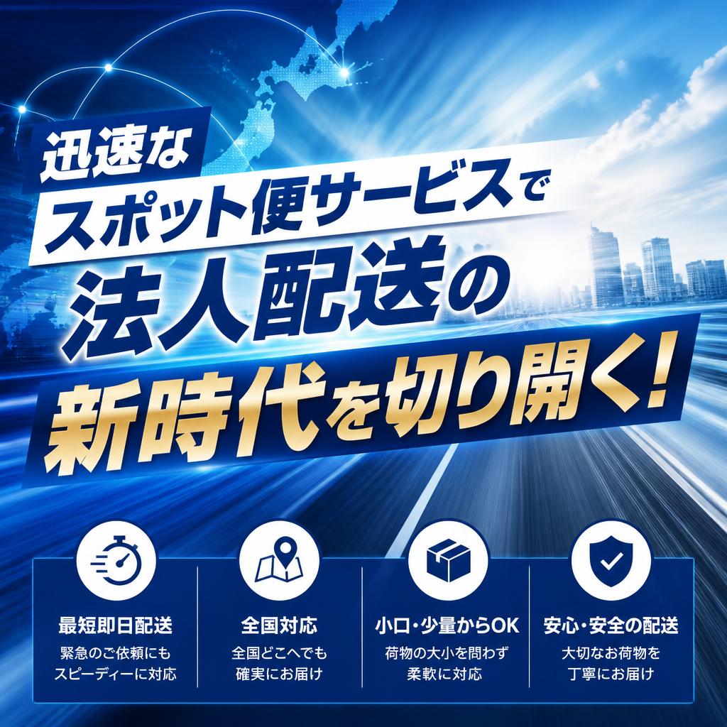 迅速なスポット便サービスで法人配送の新時代を切り開く！