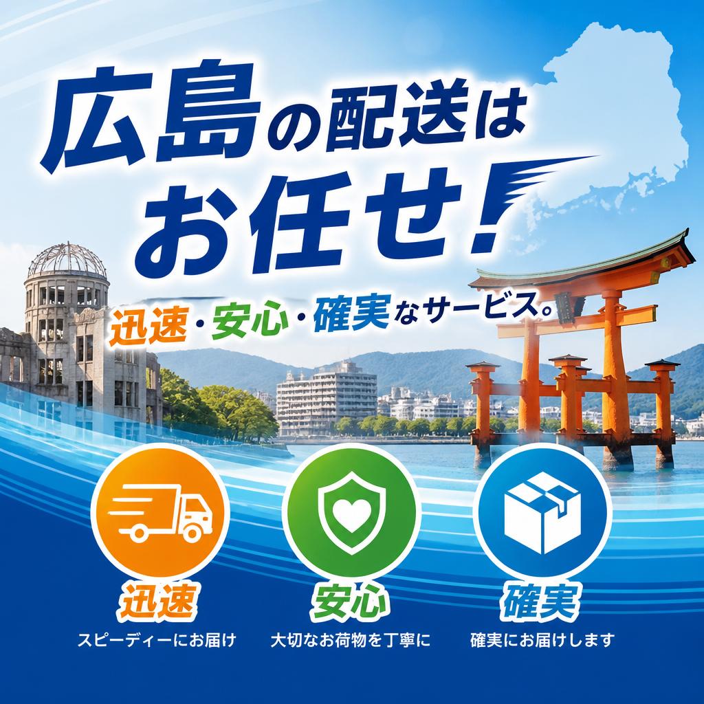 広島の配送はお任せ！迅速・安心・確実なサービス。
