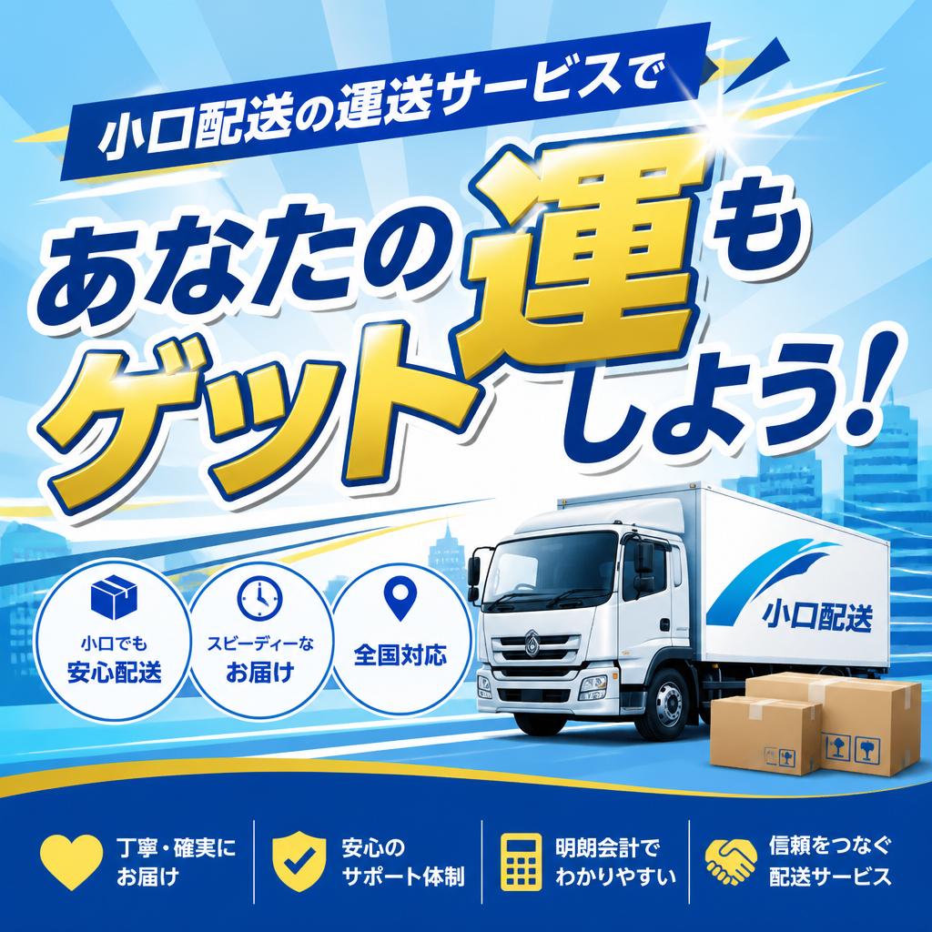 小口配送の運送サービスであなたの運もゲットしよう！