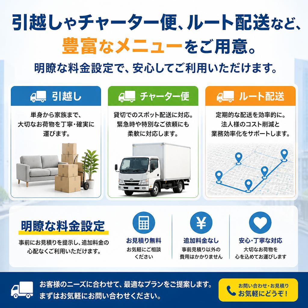 多彩な配送プランをご紹介