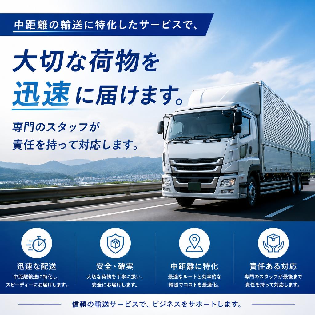 安心・安全な中距離輸送