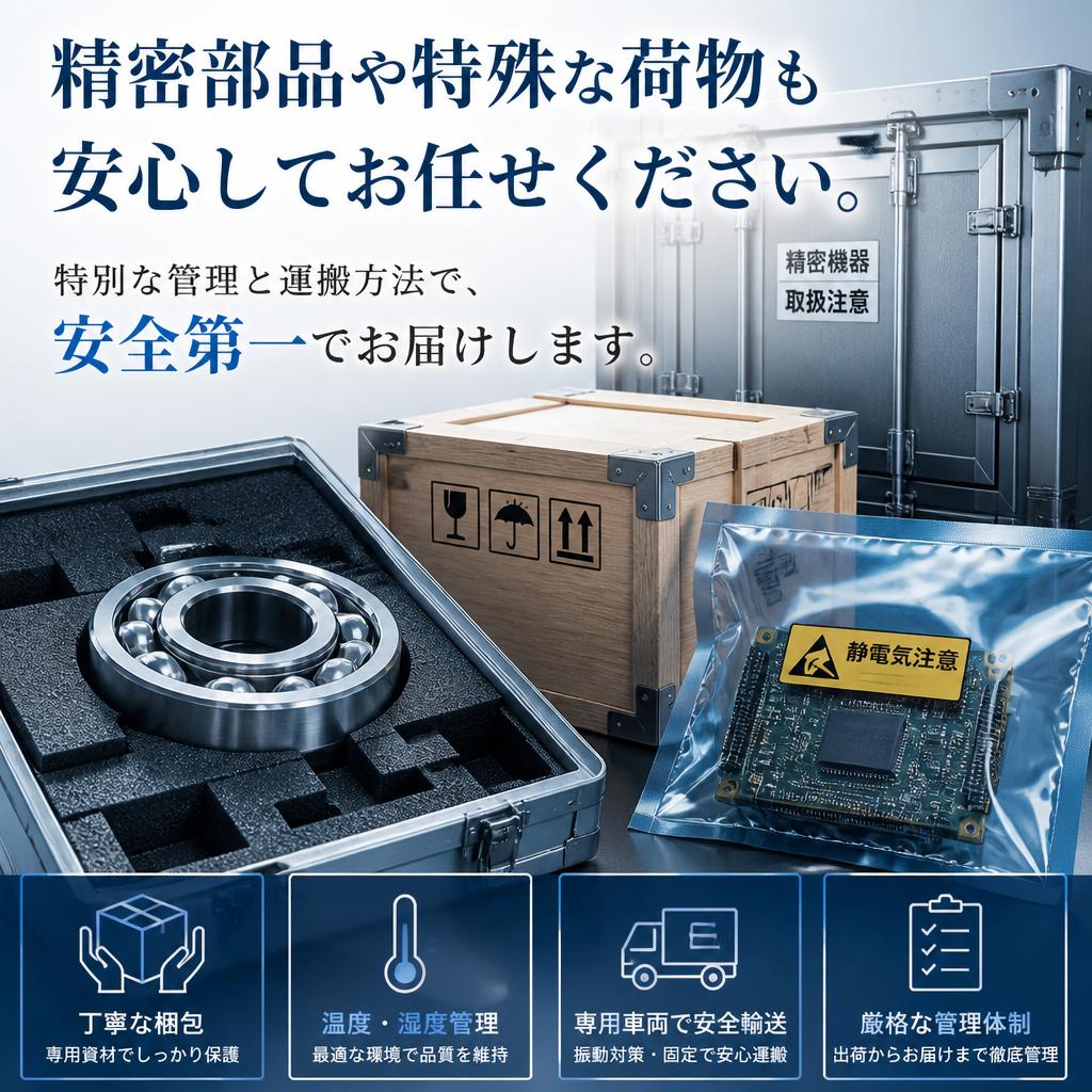 特別な扱いが必要な部品輸送