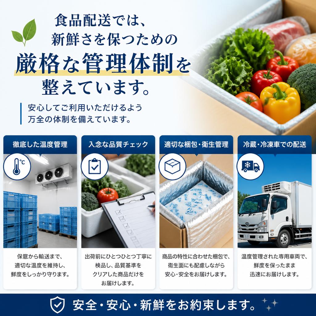 新鮮な食品配送へのこだわり