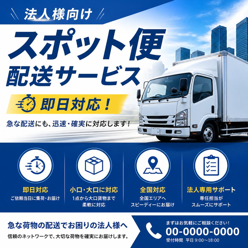 即日対応！法人様向けスポット便配送サービス