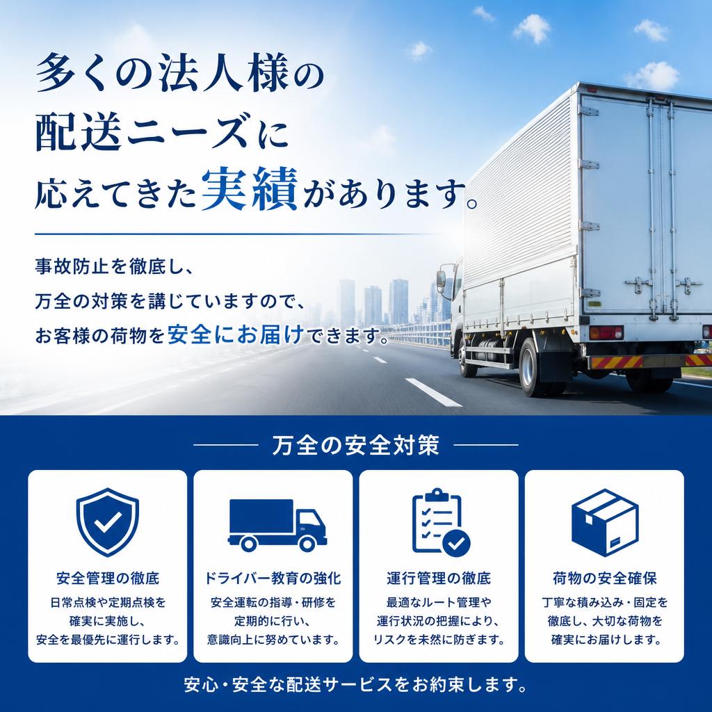 信頼の配送実績と安全性