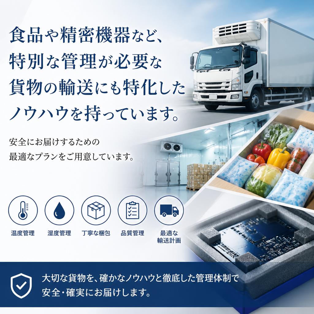 豊富な経験で商品輸送もおまかせ！