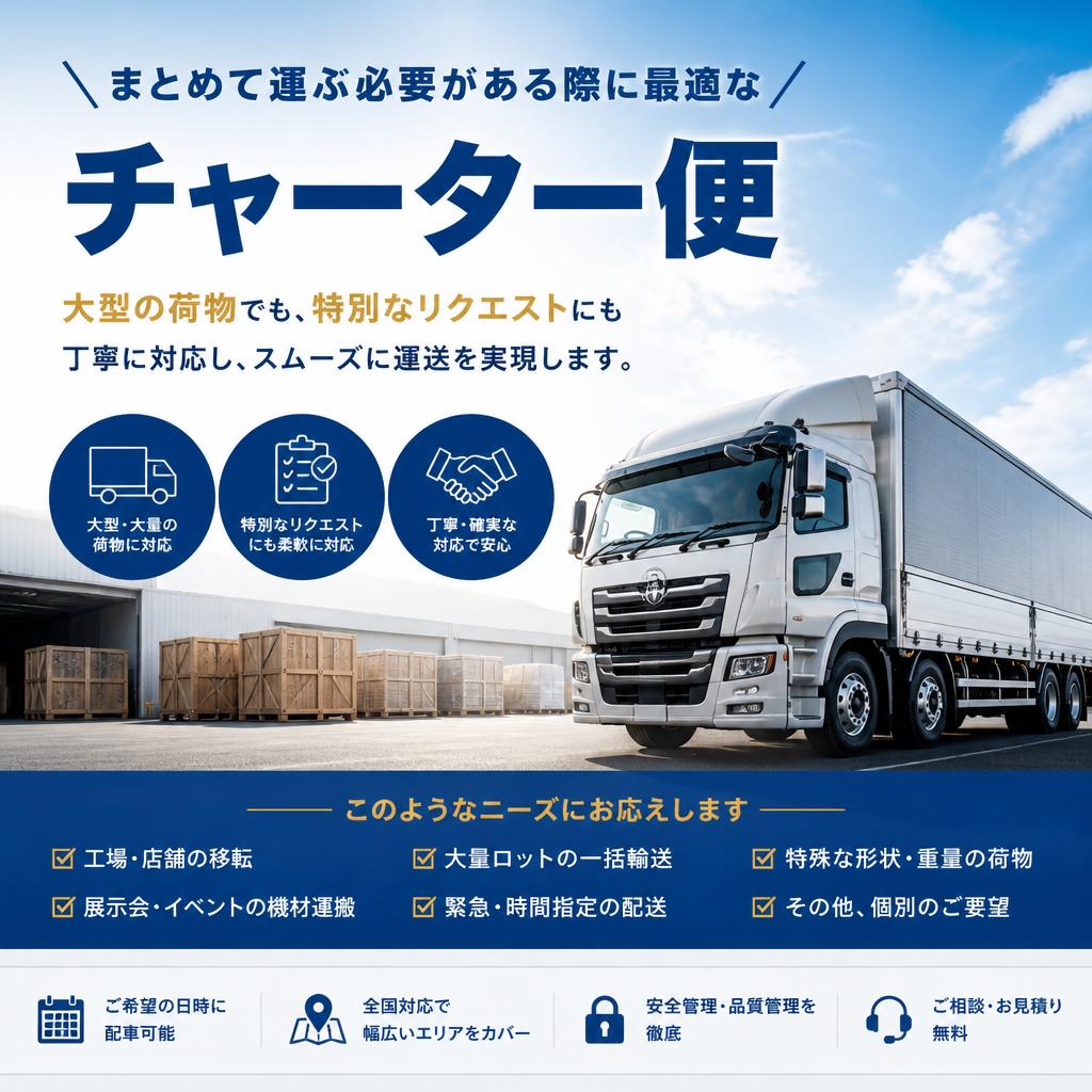 チャーター便での柔軟なサービス