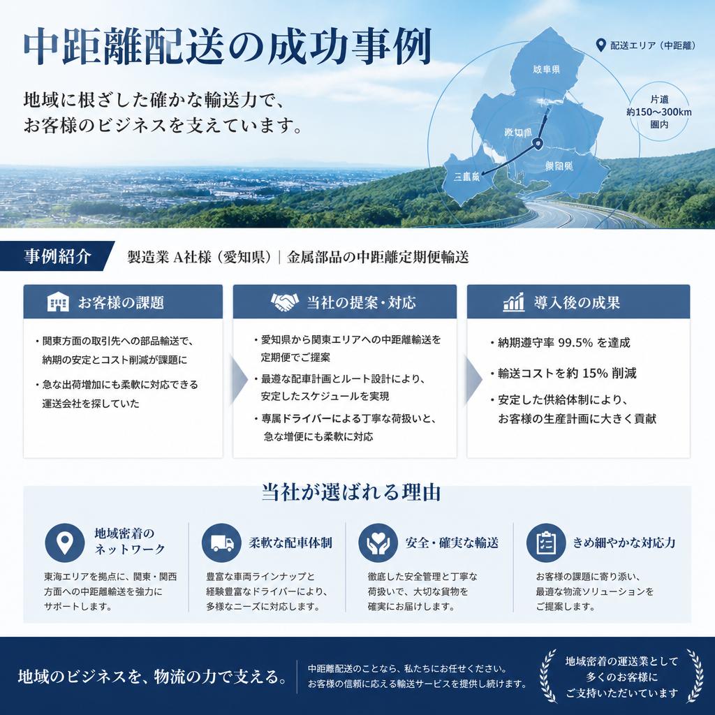 中距離配送での成功事例