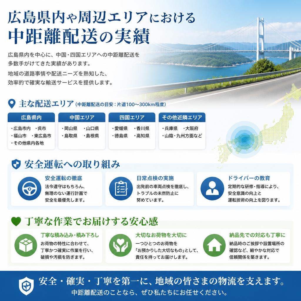 中距離配送の安心感