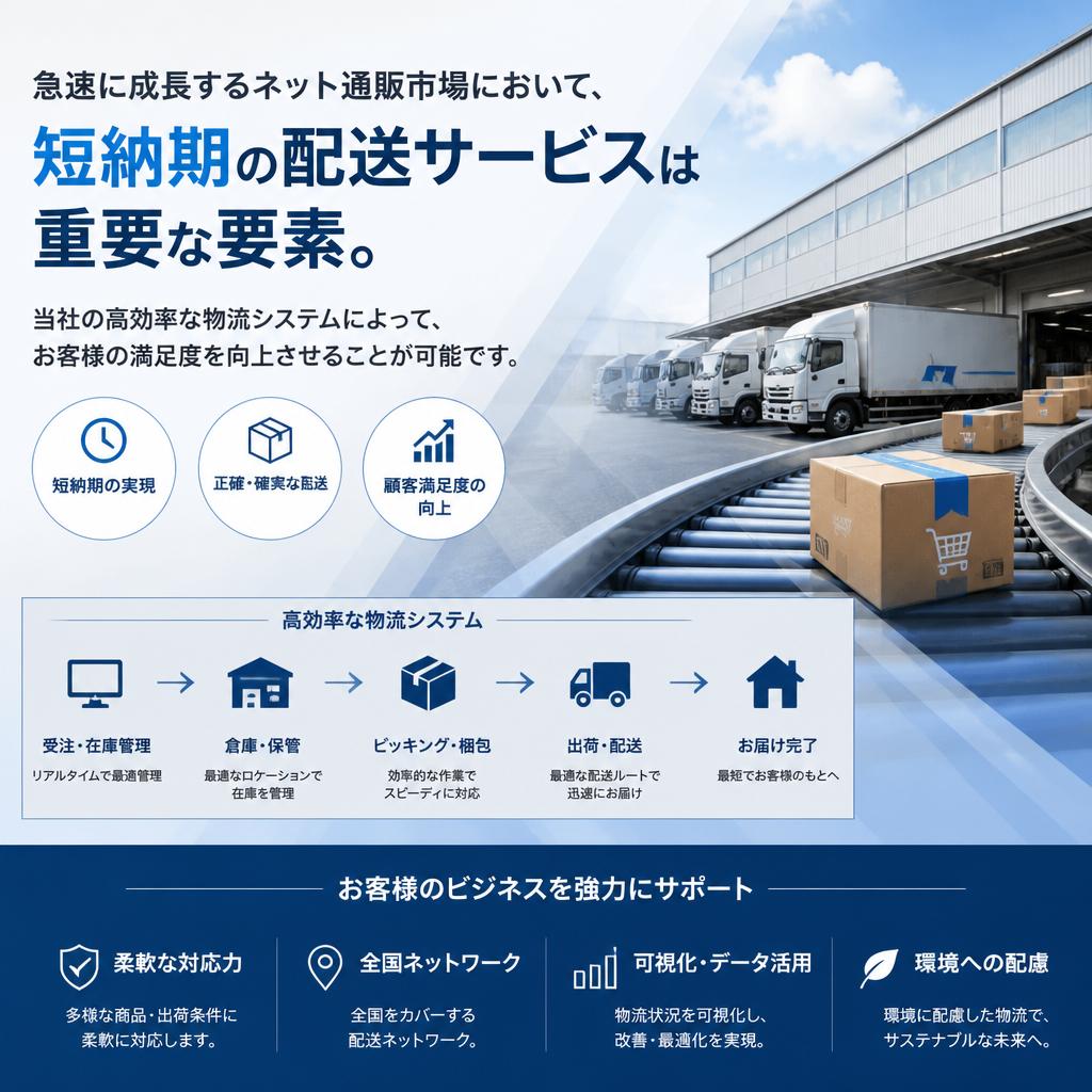 短納期でネット通販をバックアップ