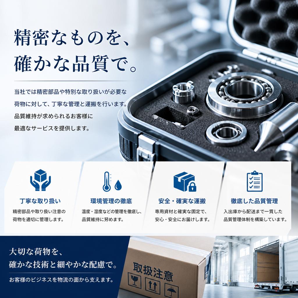 精密部品の安全配送