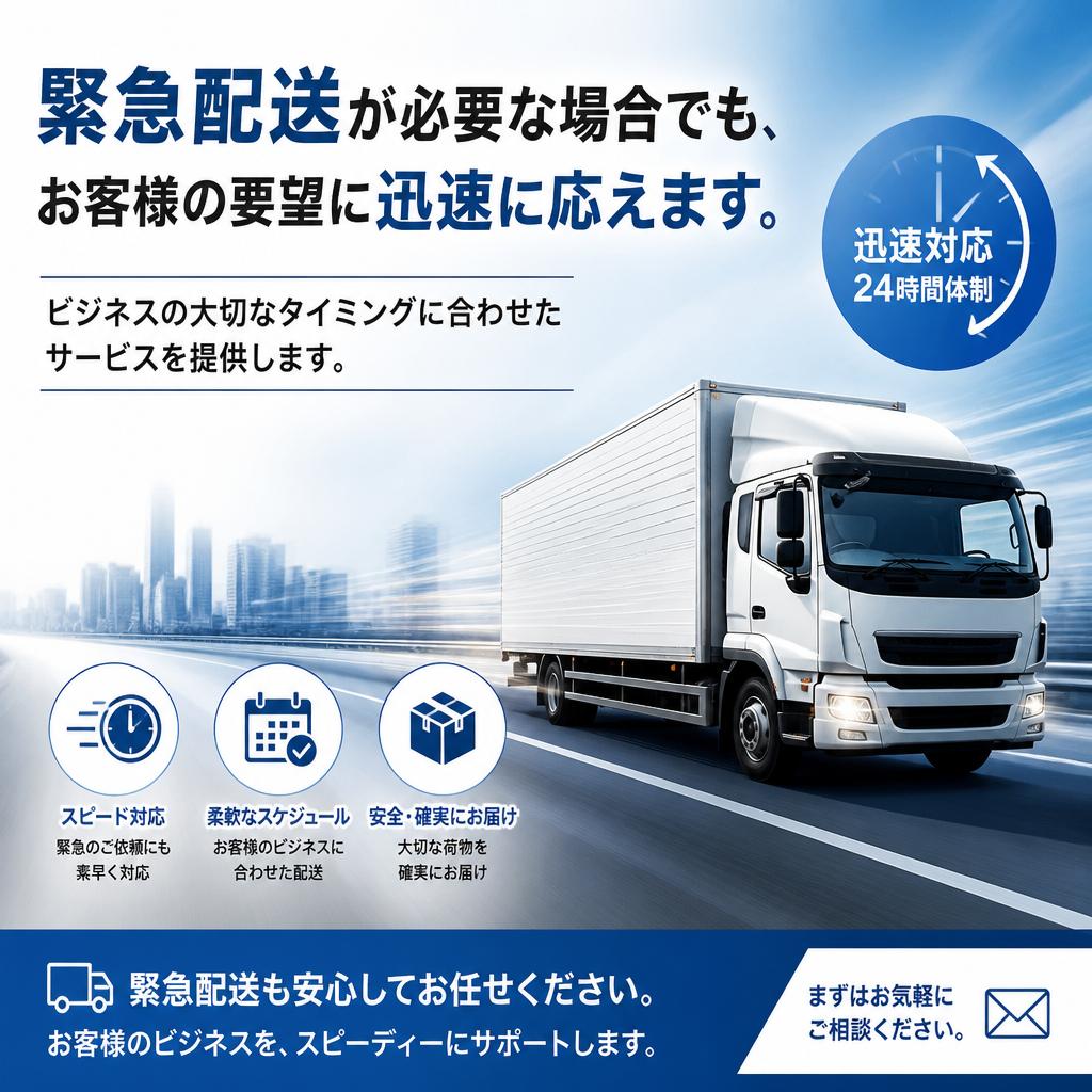 緊急配送の頼れるパートナー