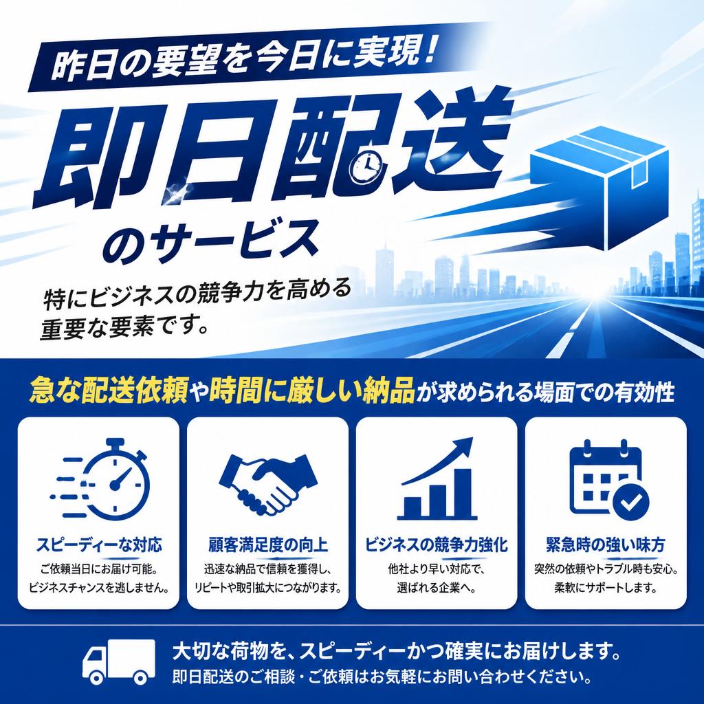 即日配送で競争力を強化