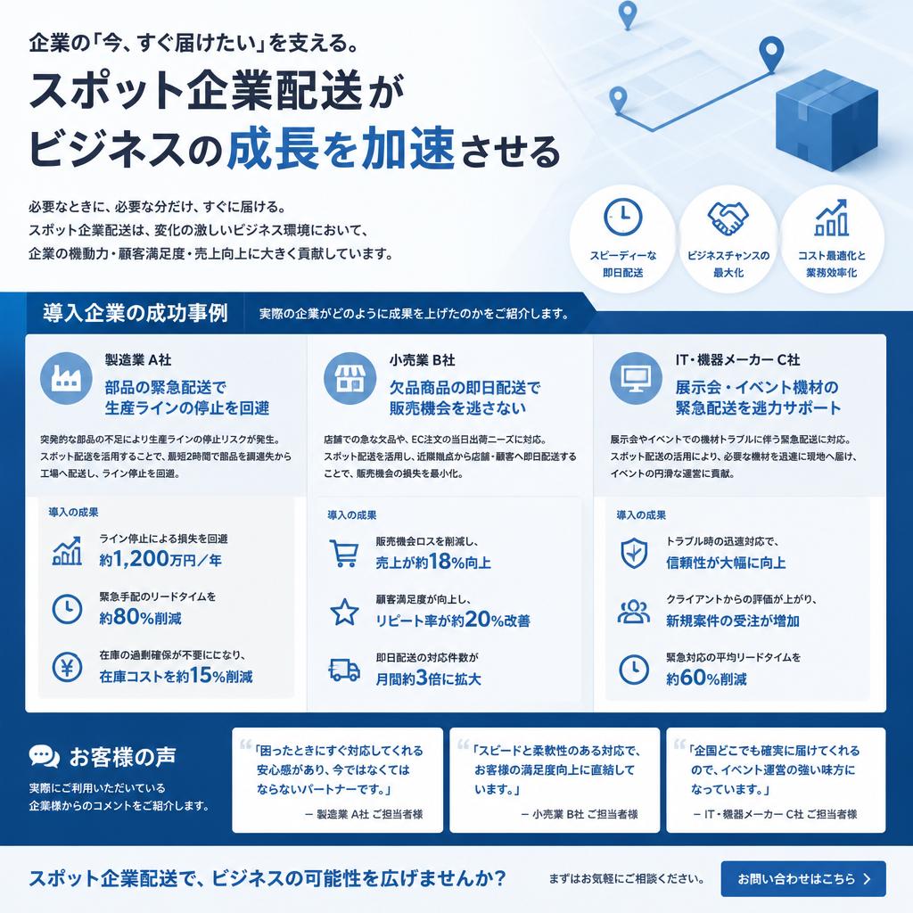 企業向け配送の具体例