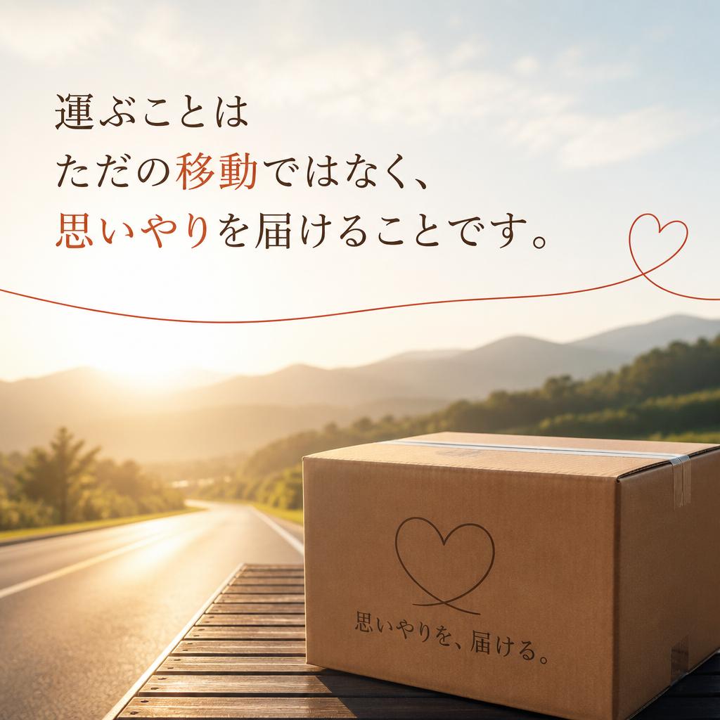 運ぶことはただの移動ではなく、思いやりを届けることです。